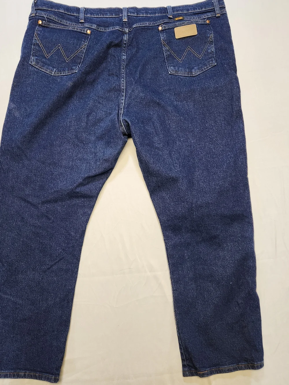 Wrangler Jeans Mens 48x30 Blue Dark Wash Cowboy Bootcut Big Tall Stretch Regular